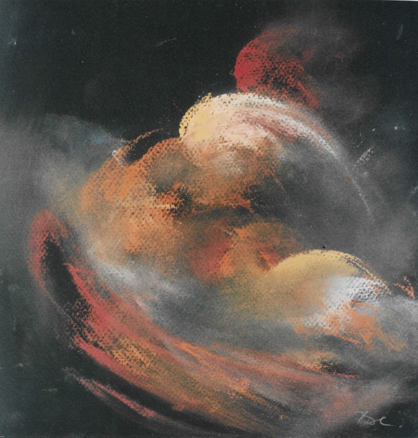 Formkerne im Raum, Pastell, 43×43 cm, 2004