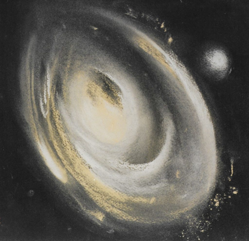 Galaktischer Kern, Pastell 43x43cm 2003