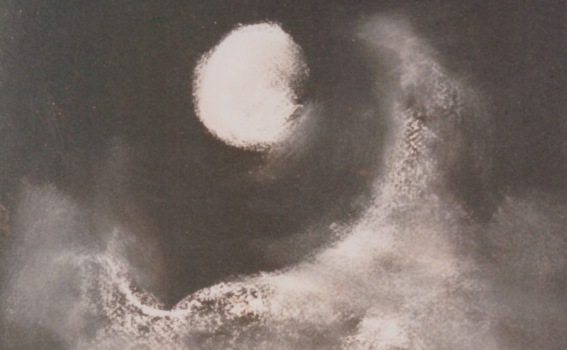 Mond - Pastell, 43x43 cm